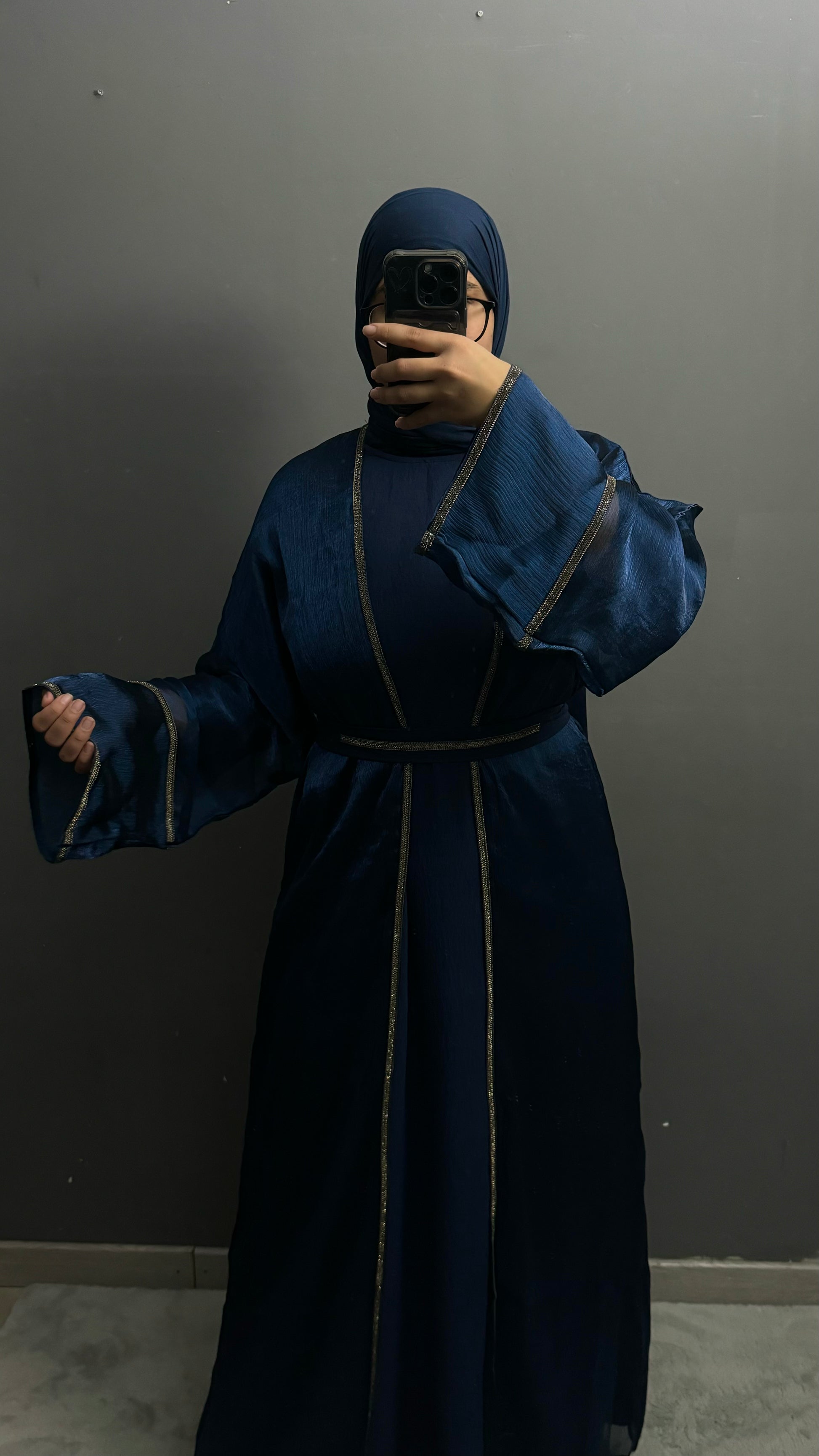 Ensemble abaya bleu