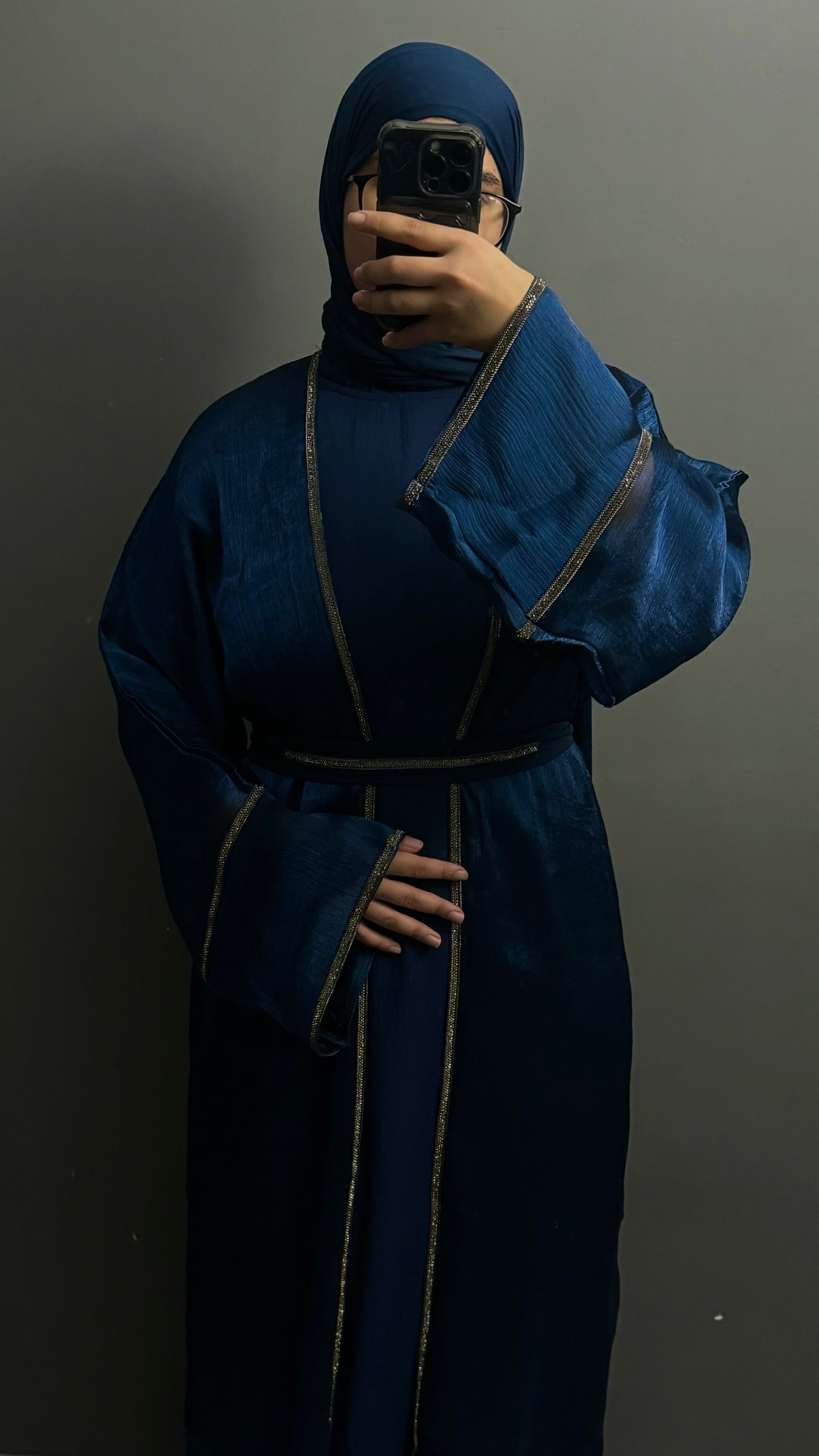Ensemble abaya bleu