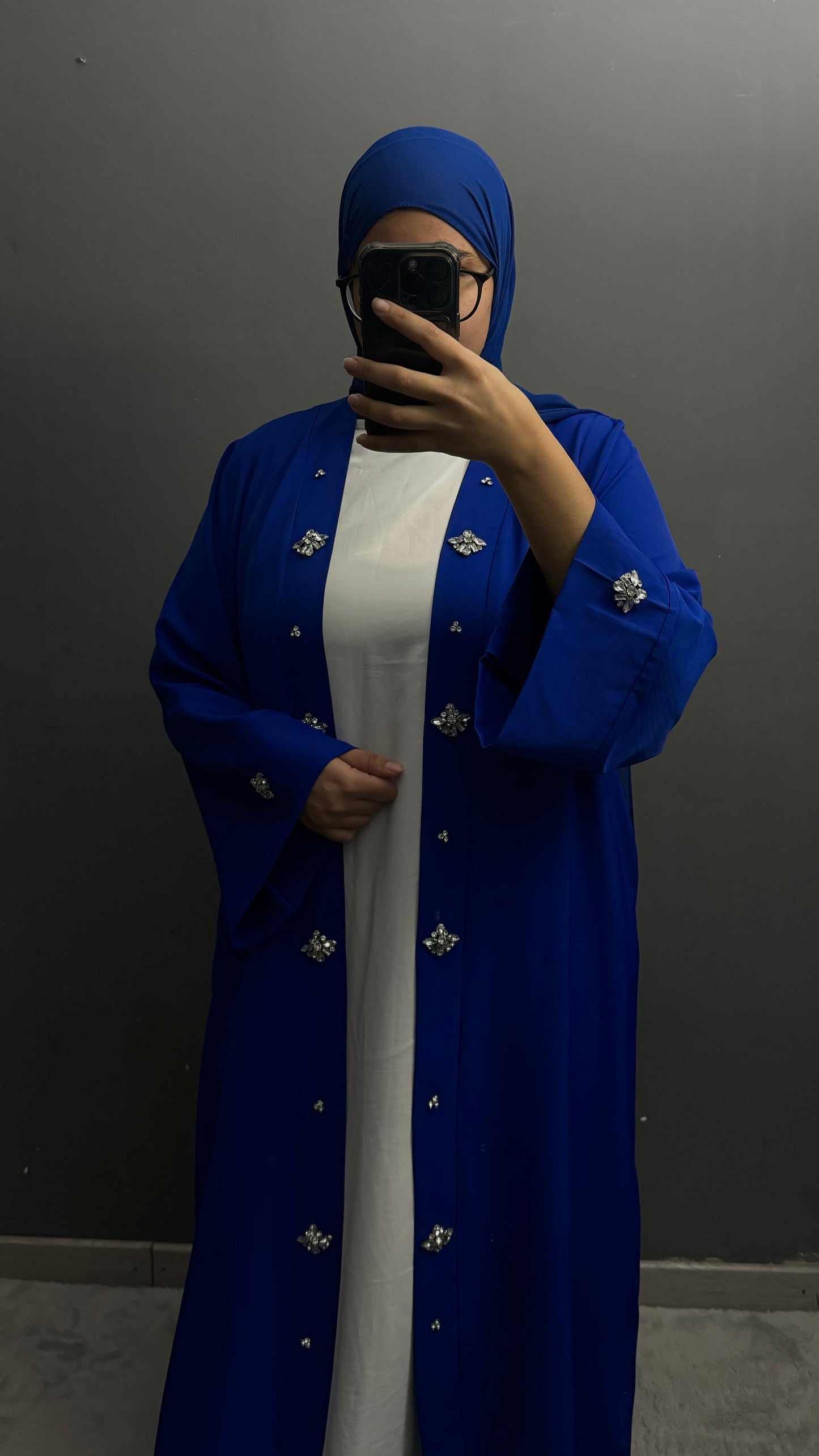 Abaya Salwa Bleu